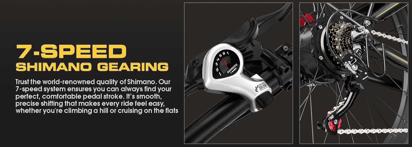 E100Pro 7-speed drivetrain