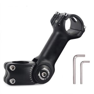 Black adjustable e-bike handlebar stem with installation keys