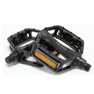 Black aluminum alloy e-bike pedal pair