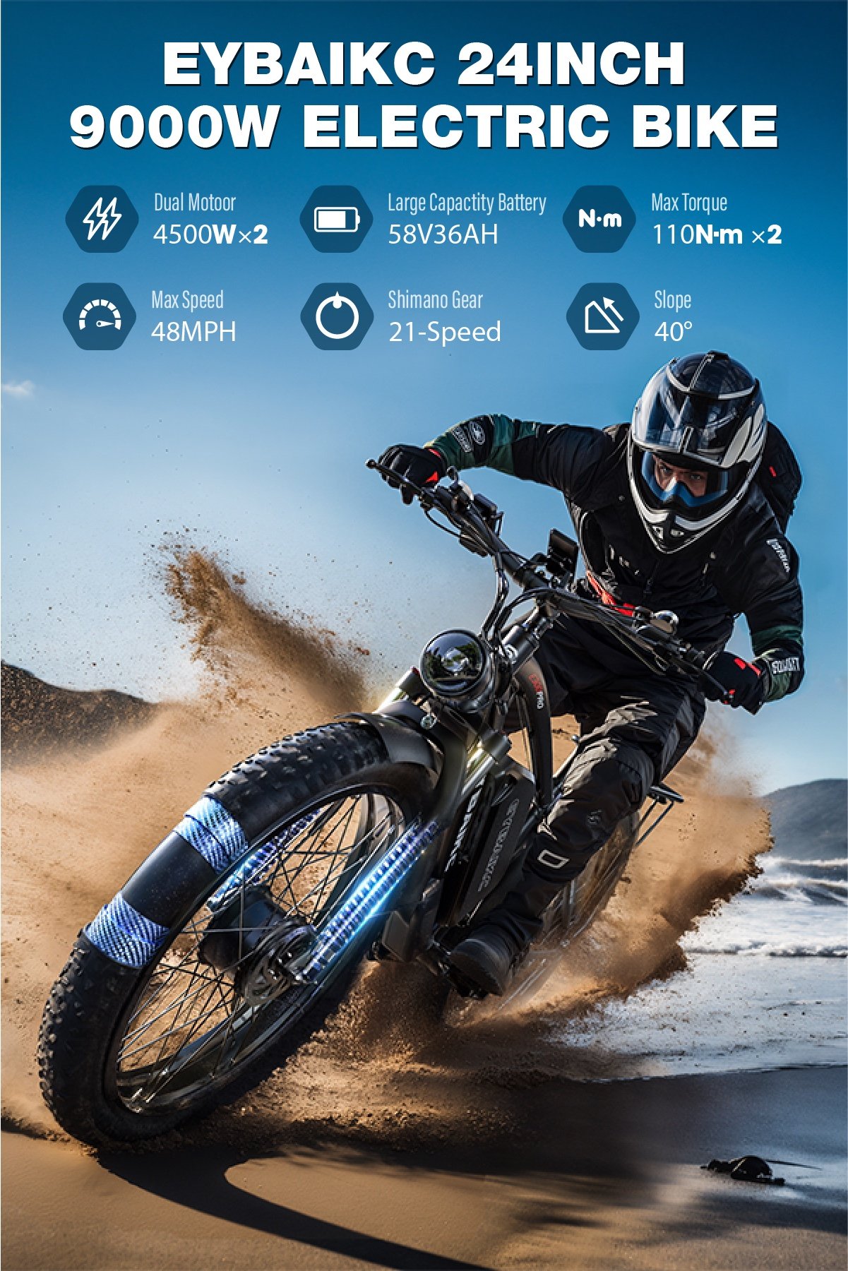 E300Pro 9000W peak dual-motor power