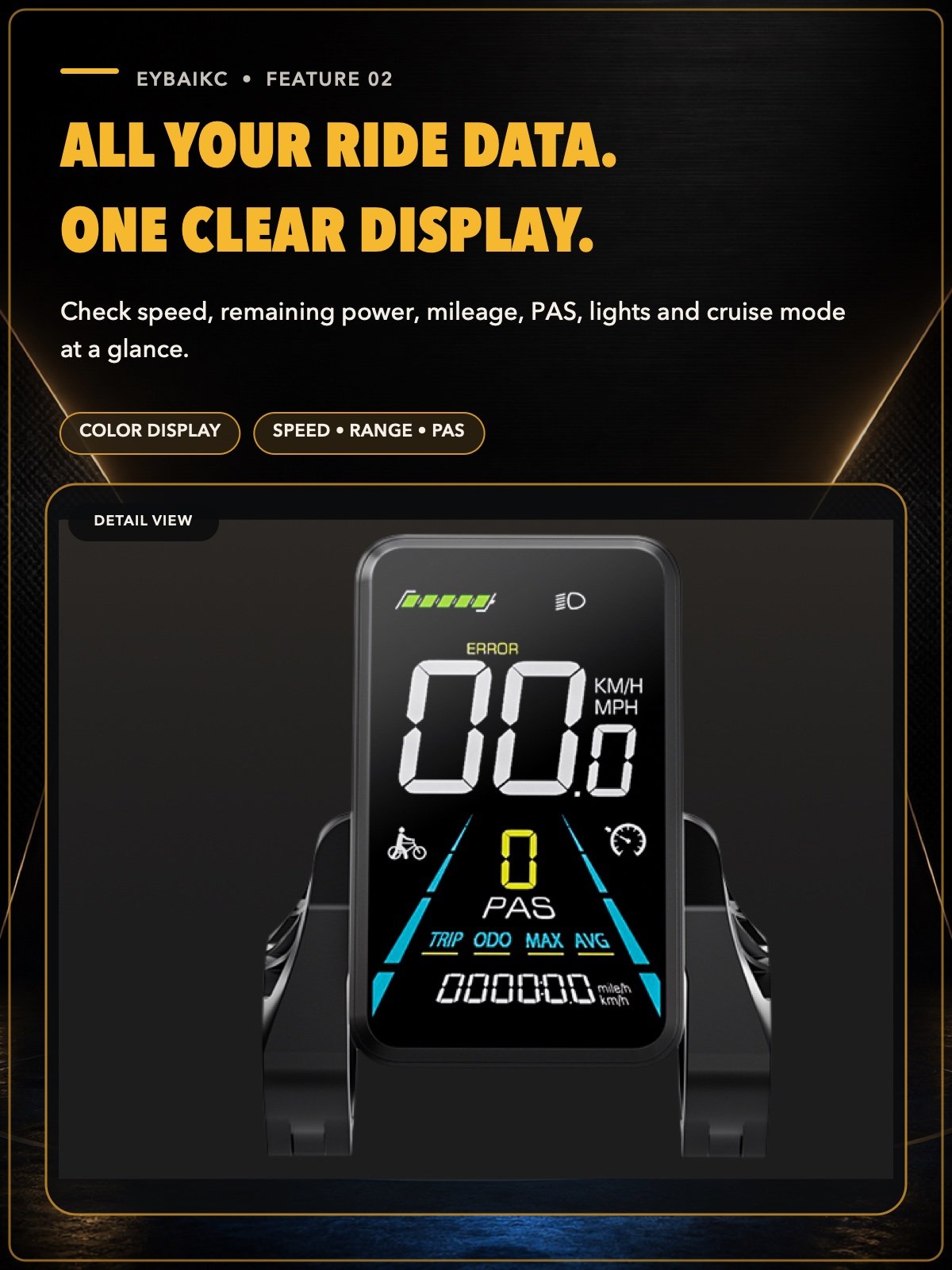 E300Pro color display and ride controls