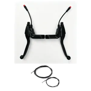 Front and rear brake levers and two brake cables, complete set